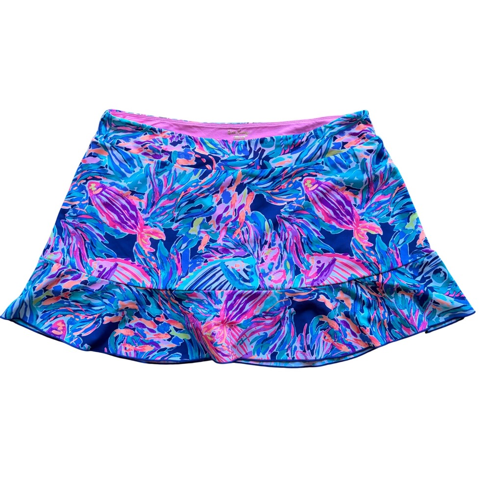 Lilly Pulitzer Luxletic XL Skort Tropical Fish Print UPF 50+ Activewear